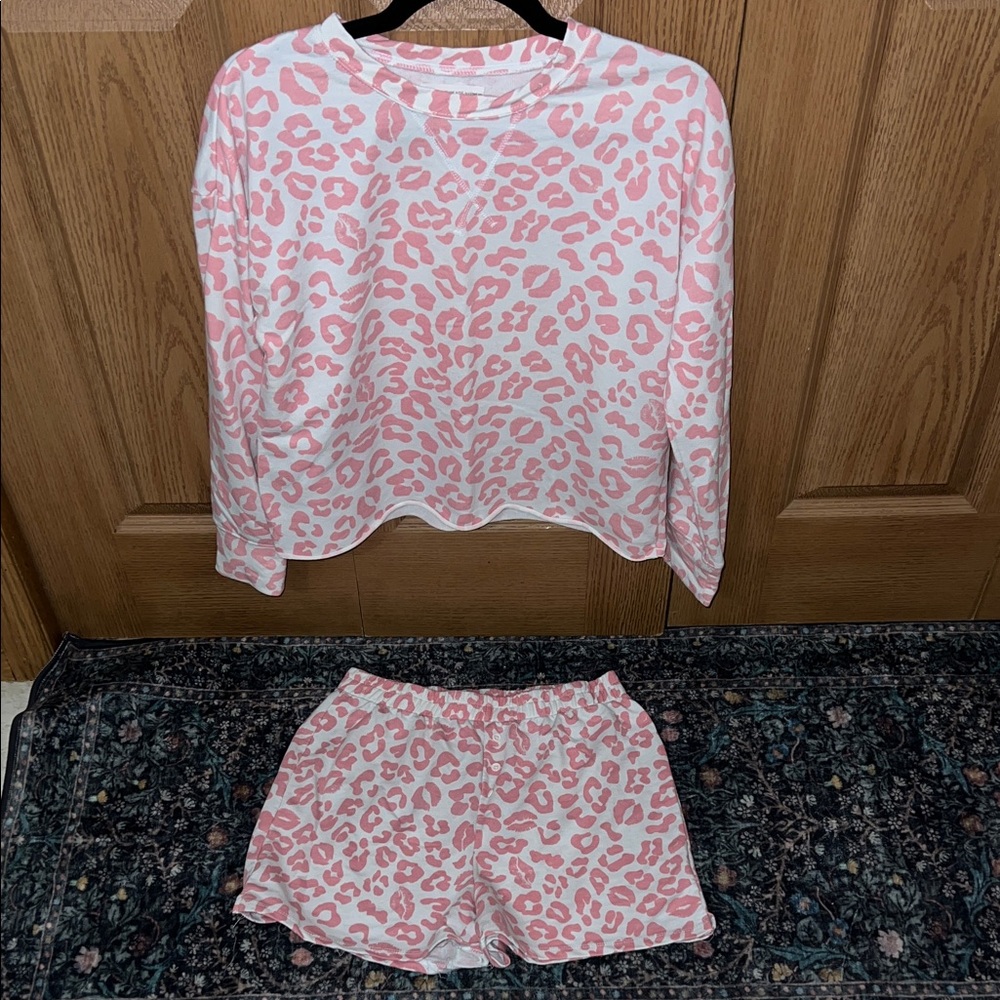 Grayson Threads Pink and White Animal Print Pajama Set